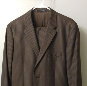 H&M Men's Brown Pinstripe Suit (Jacket and Slacks)
